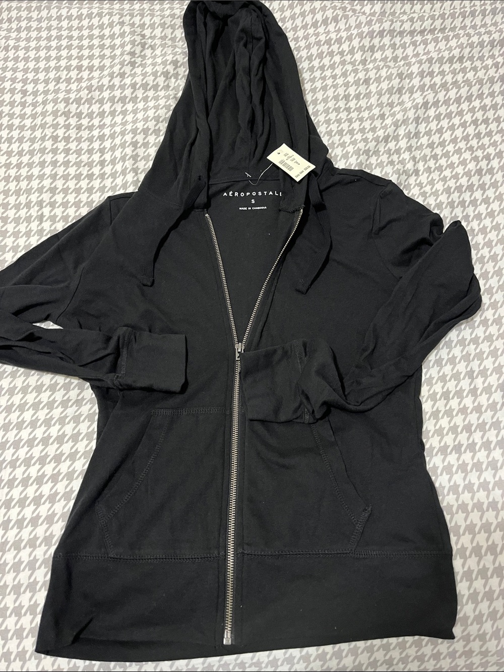 Aeropostale Black Full-Zip Hooded Utility Jacket